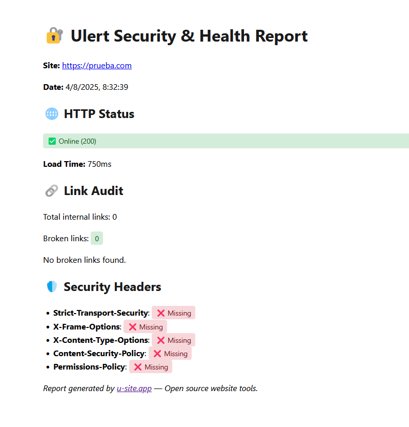 Reporte generado por Ulert